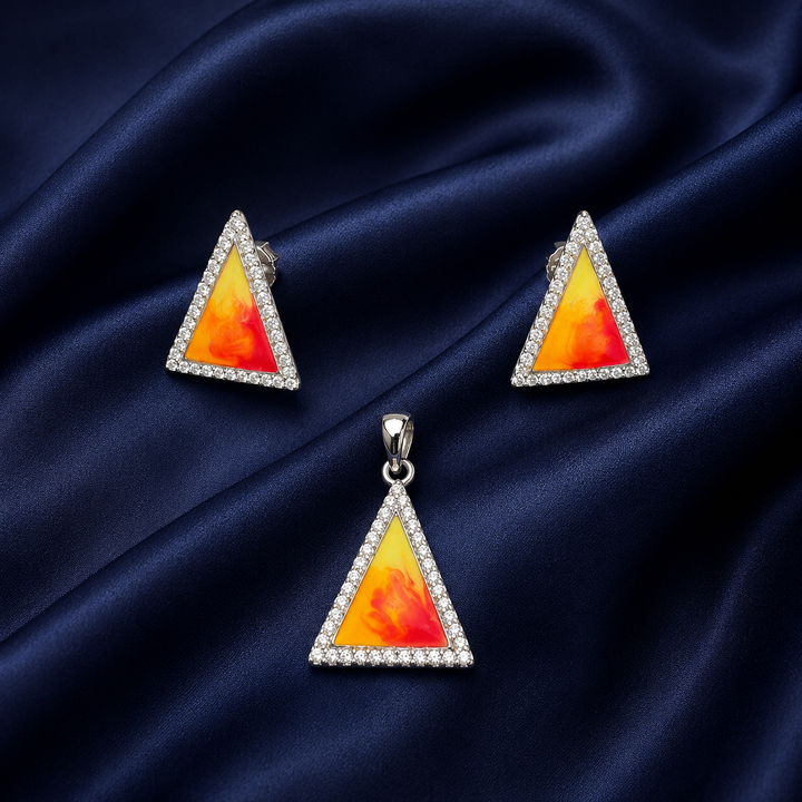 925 Sterling Silver Pendant & Earring Set
