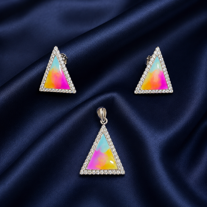 925 Sterling Silver Pendant & Earring Set