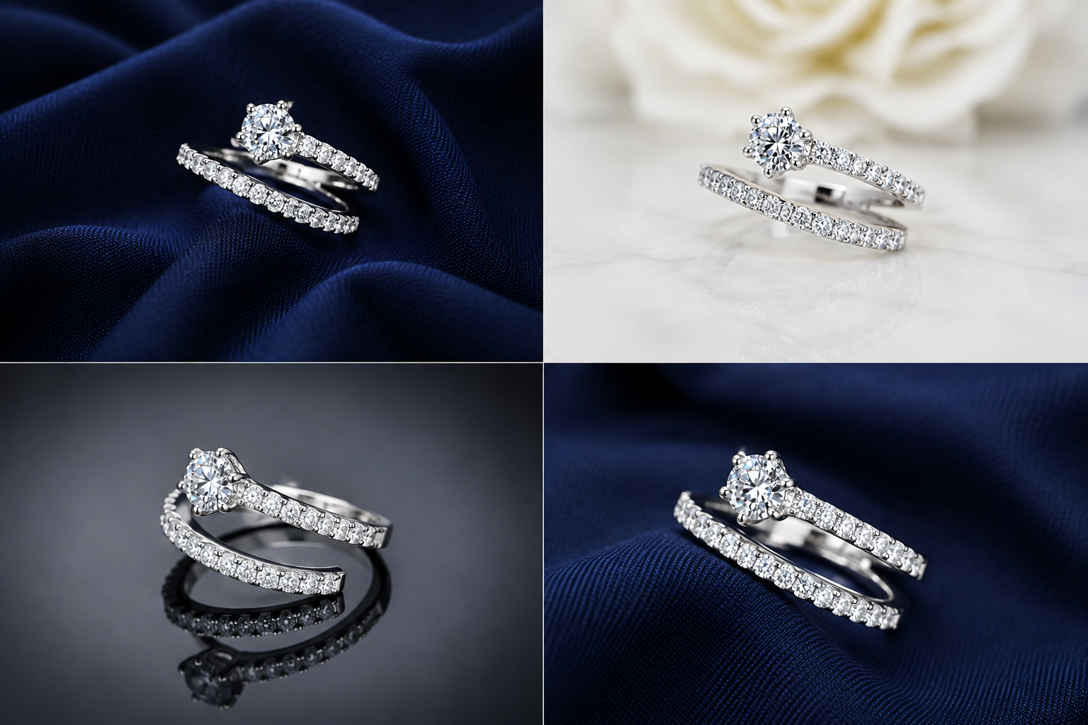 Sterling Silver Marquise Solitaire Wrap Ring for Women - Silver Finish - front view