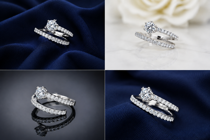 Sterling Silver Marquise Solitaire Wrap Ring for Women - Silver Finish - front view