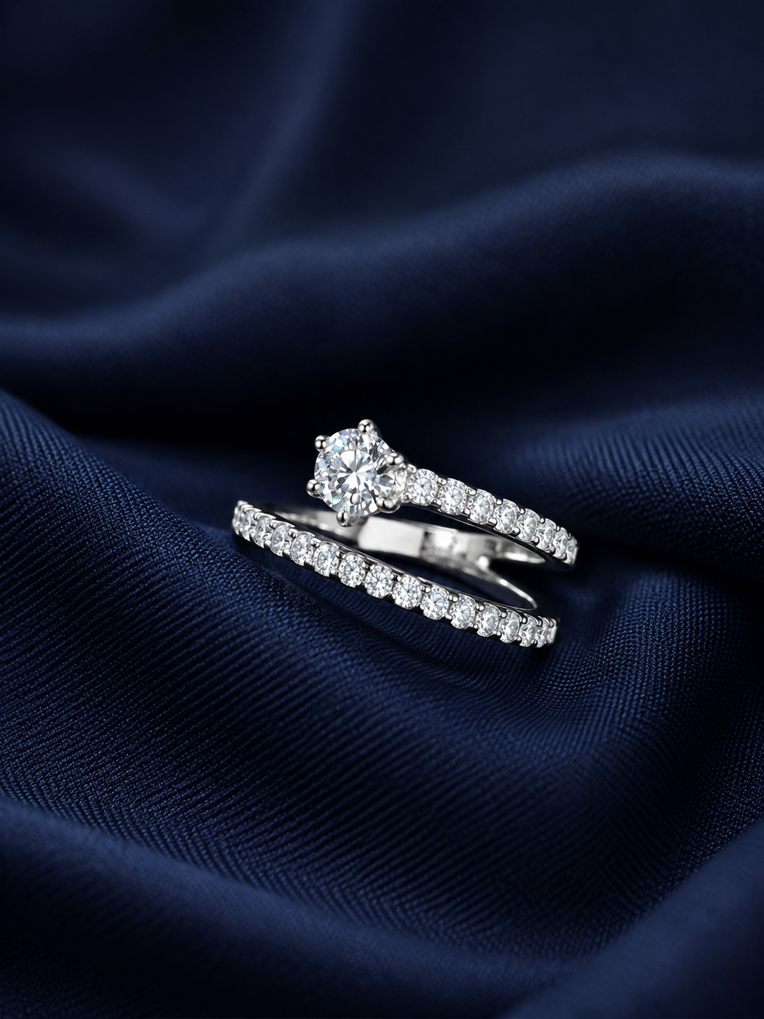 Sterling Silver Marquise Solitaire Wrap Ring for Women - Silver Finish - alternate view 2