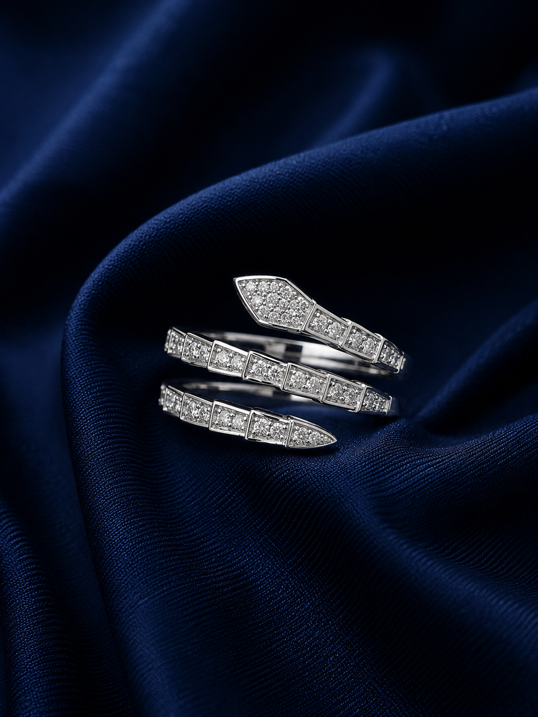 Sterling Silver Triple Baguette Wave Ring for Women - Silver Finish - alternate view 2