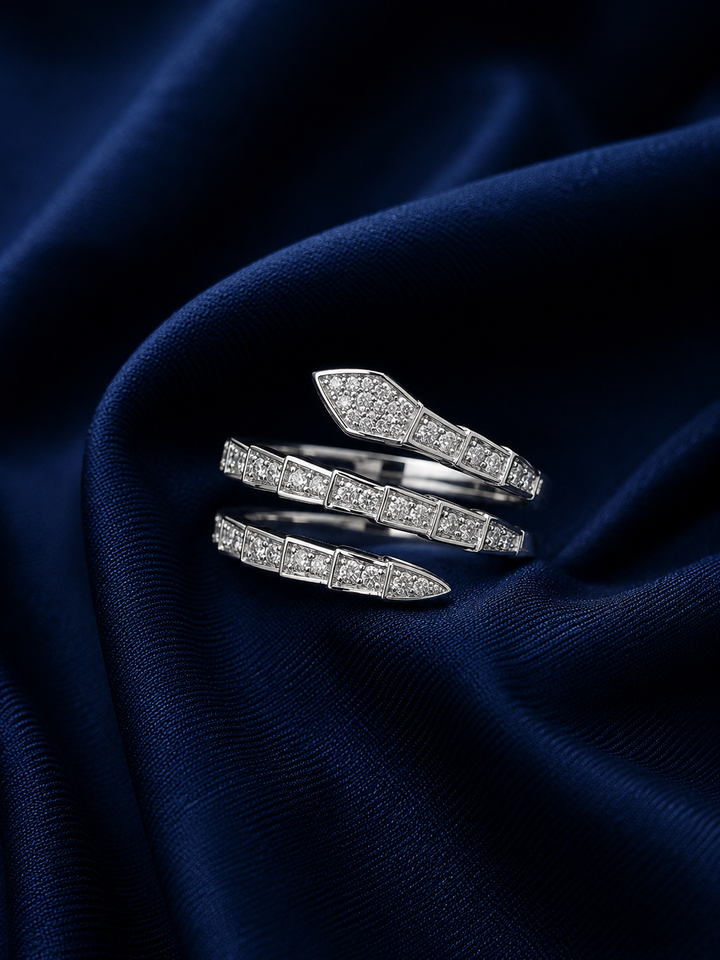 Sterling Silver Triple Baguette Wave Ring for Women - Silver Finish - alternate view 2