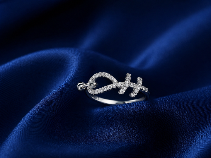 Sterling Silver Faith Script Ring for Women - Silver Finish - alternate view 2