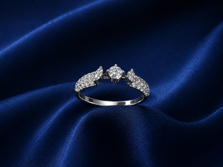 Sterling Silver Twin Pear-Cut Open Ring for Women - Silver Finish - alternate view 2