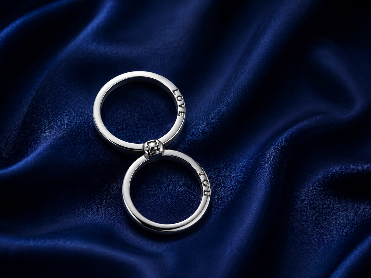 Sterling Silver Minimal Engraved Circle Band for Women - Silver Finish - front view