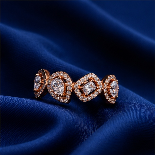 Sterling Silver Rose Gold Infinity Heart Band for Women - Rose Gold Finish - alternate view 2