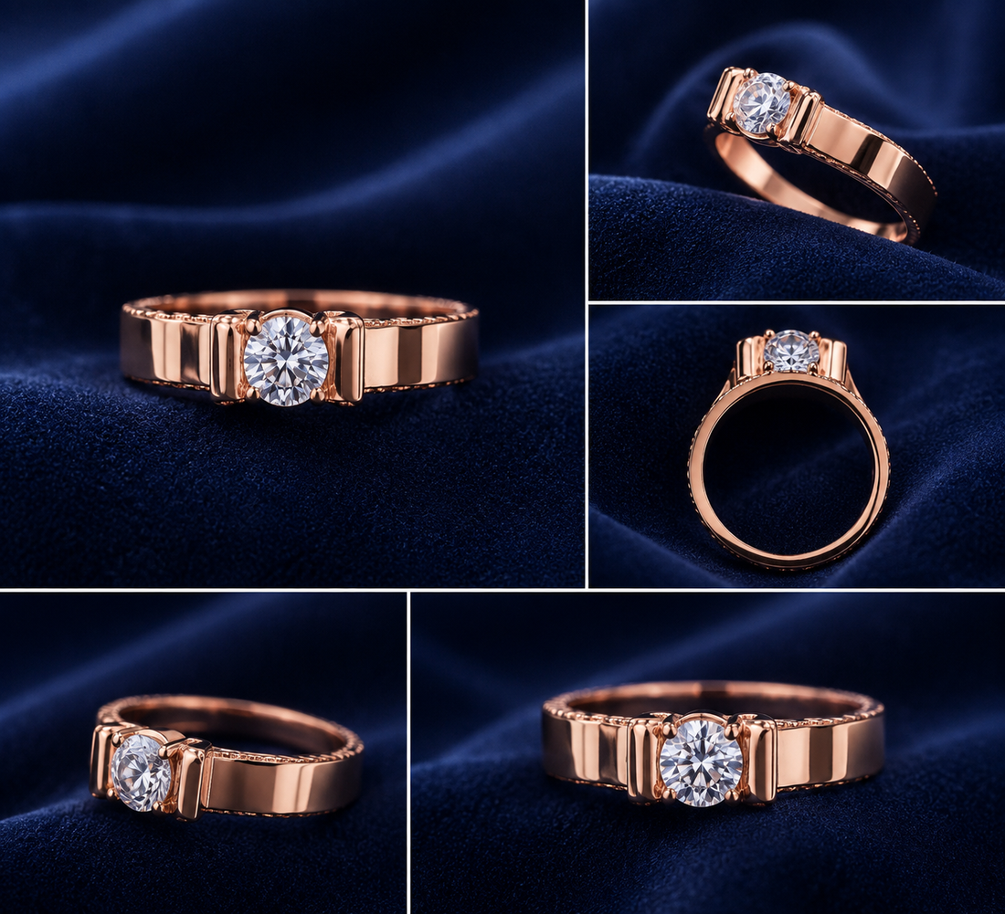 Sterling Silver Rose Gold Butterfly Halo Ring for Women - Rose Gold Finish - alternate view 2