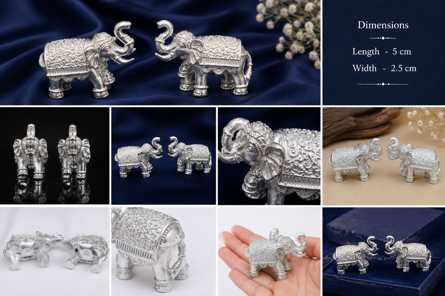 Real Silver Elephant Decorative Showpiece – Home Décor & Gifting - image 2
