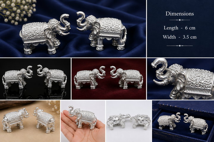 Real Silver Elephant Decorative Showpiece – Premium Home Décor & Gifting - image 2