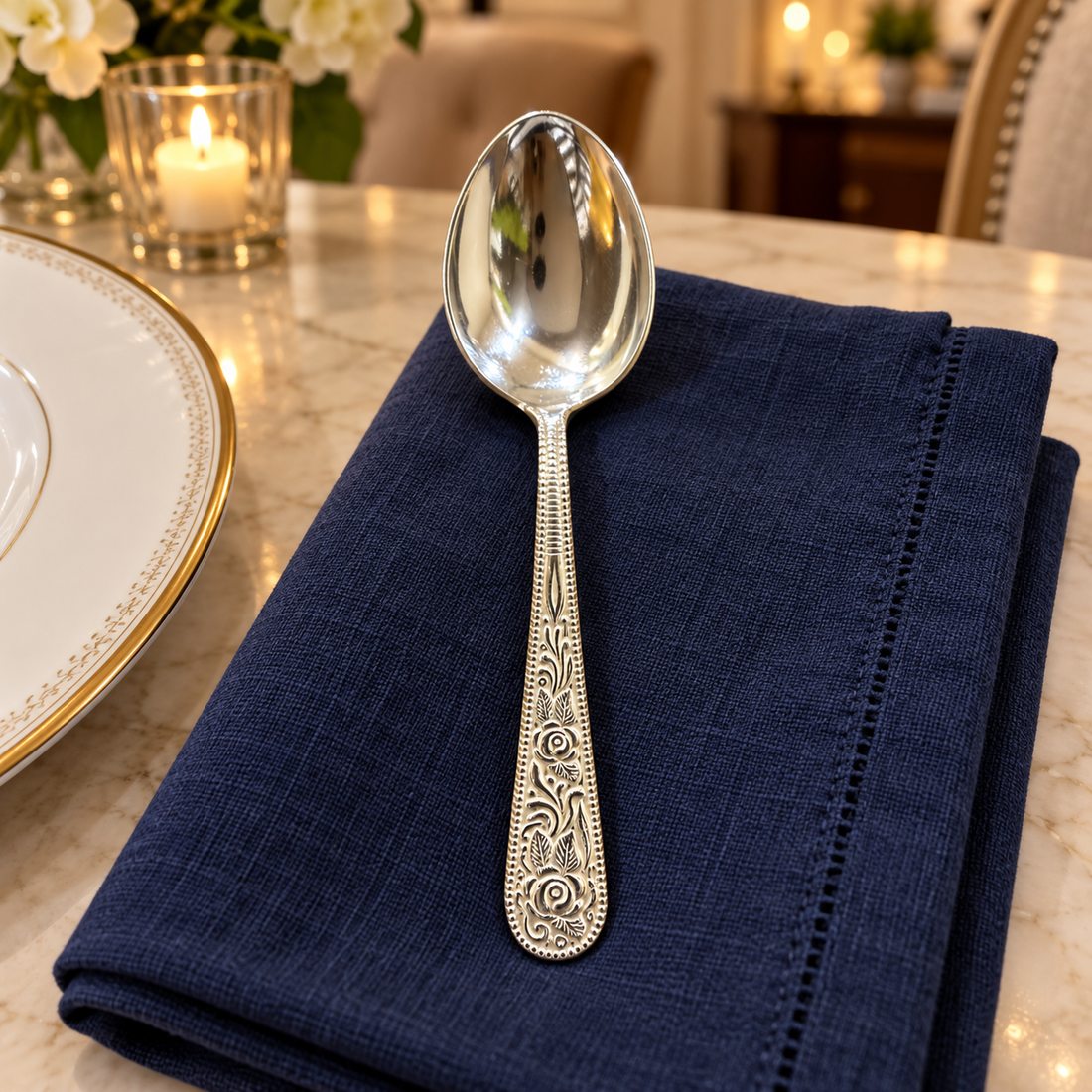 Pure Silver Decorative Spoon - SP008 - Image 4