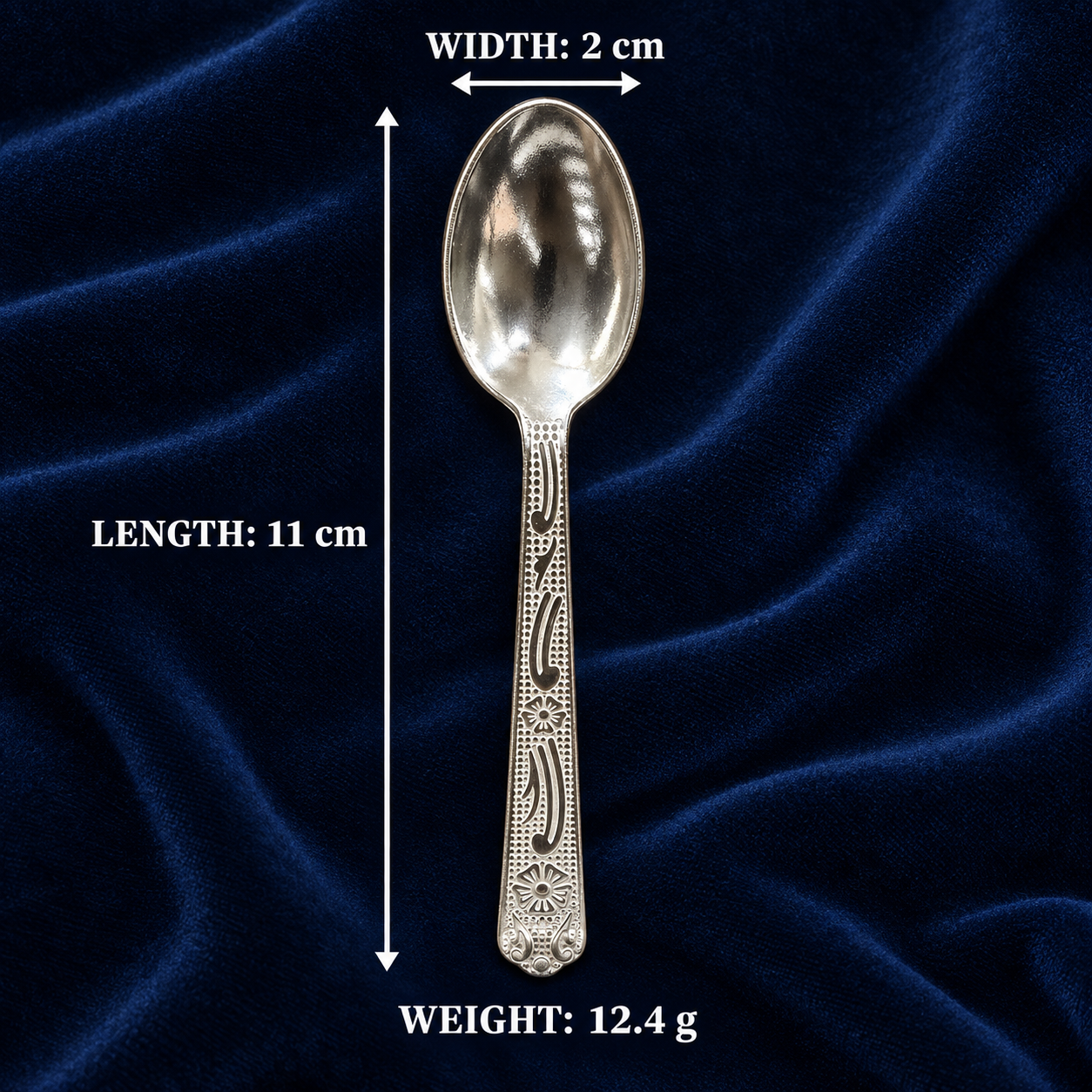 Pure Silver Decorative Spoon - 11 cm - Image 3