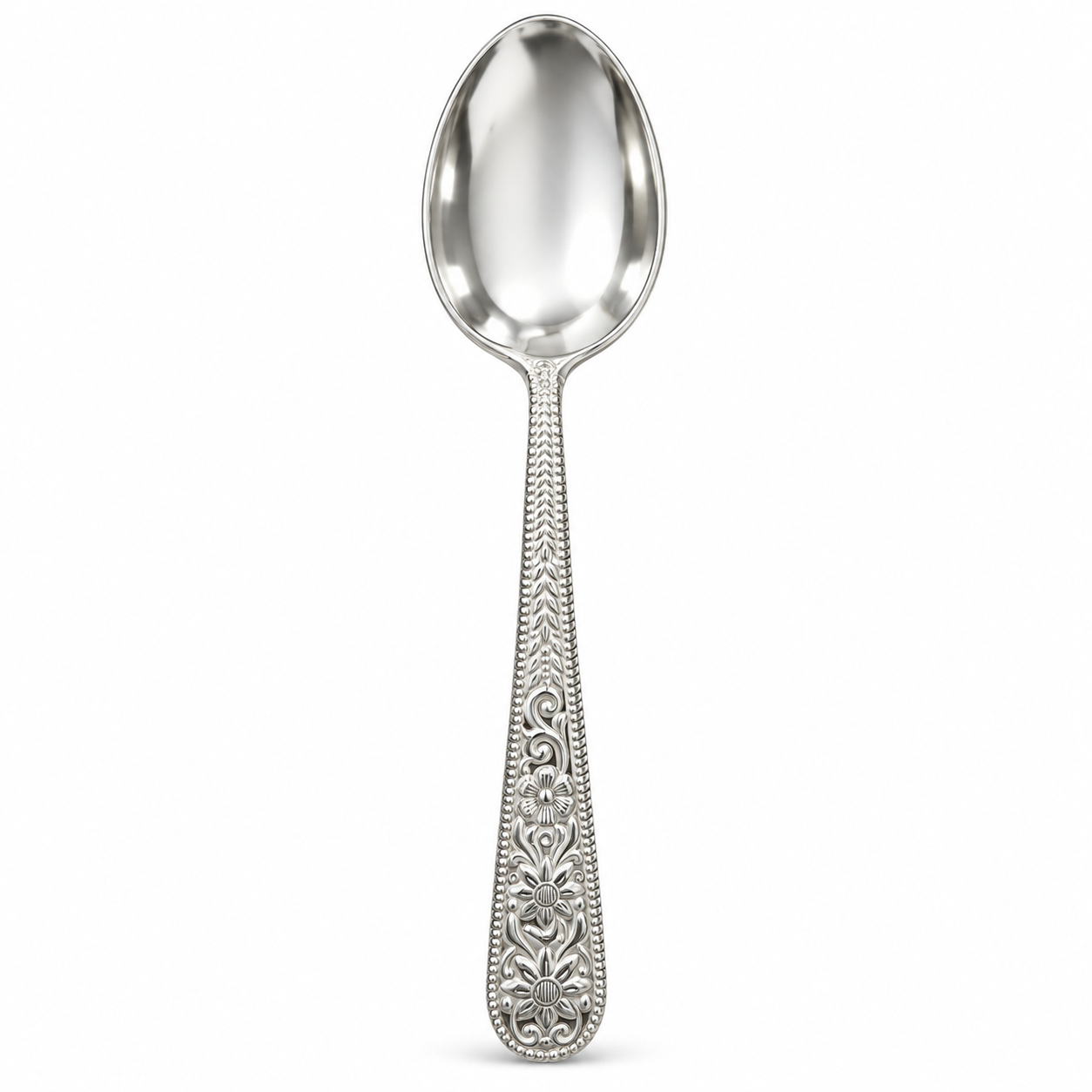 Pure Silver Ornate Spoon - 13 cm - Image 1