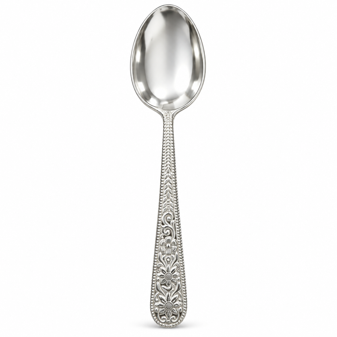 Pure Silver Ornate Spoon - 13 cm - Image 1