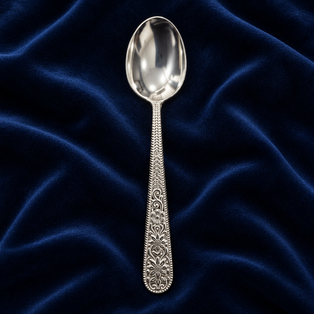 Pure Silver Ornate Spoon - 13 cm - Image 2