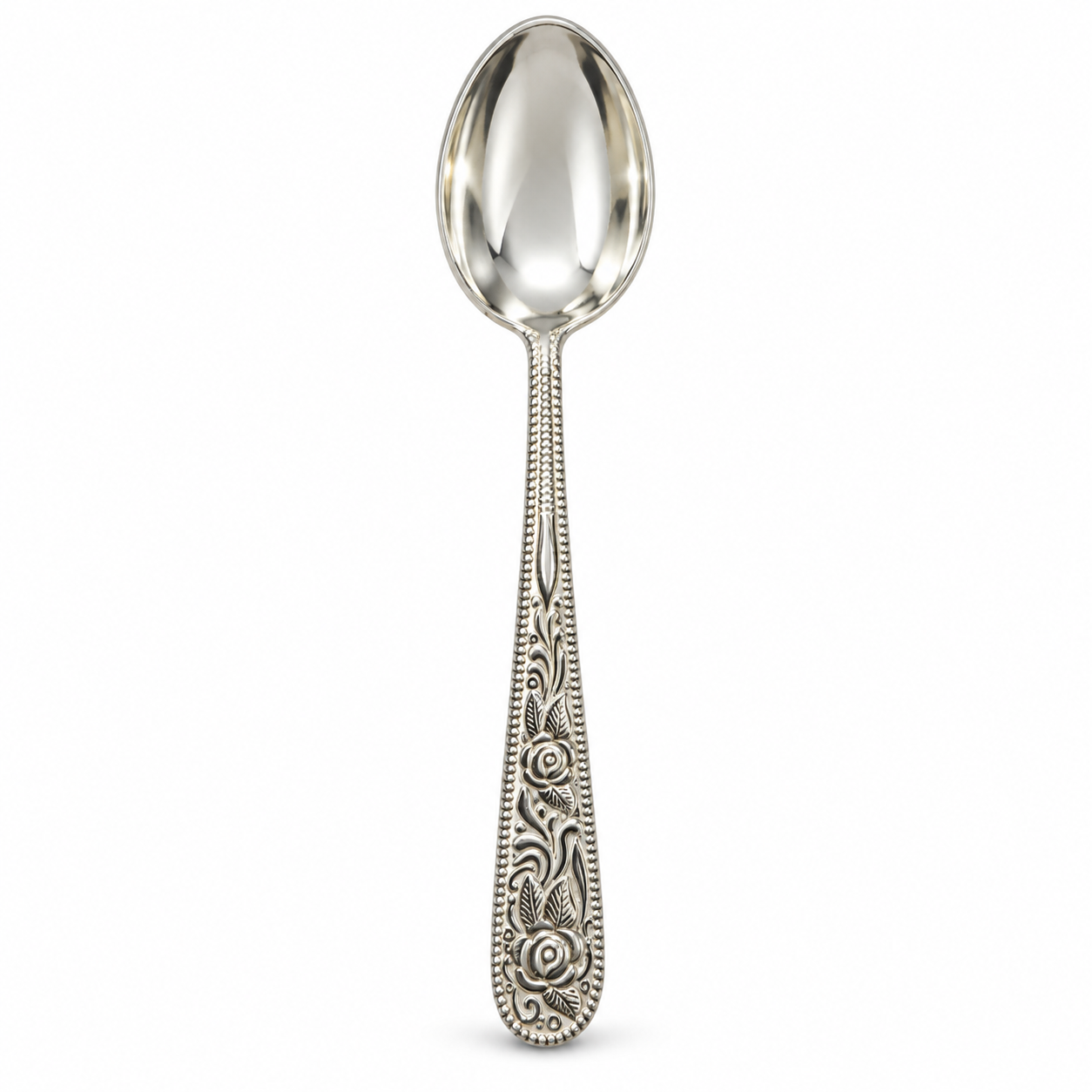 Pure Silver Ornate Spoon - 13 cm - SP011 - Image 1