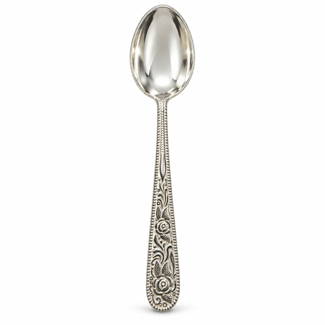 Pure Silver Ornate Spoon - 13 cm - SP011 - Image 1