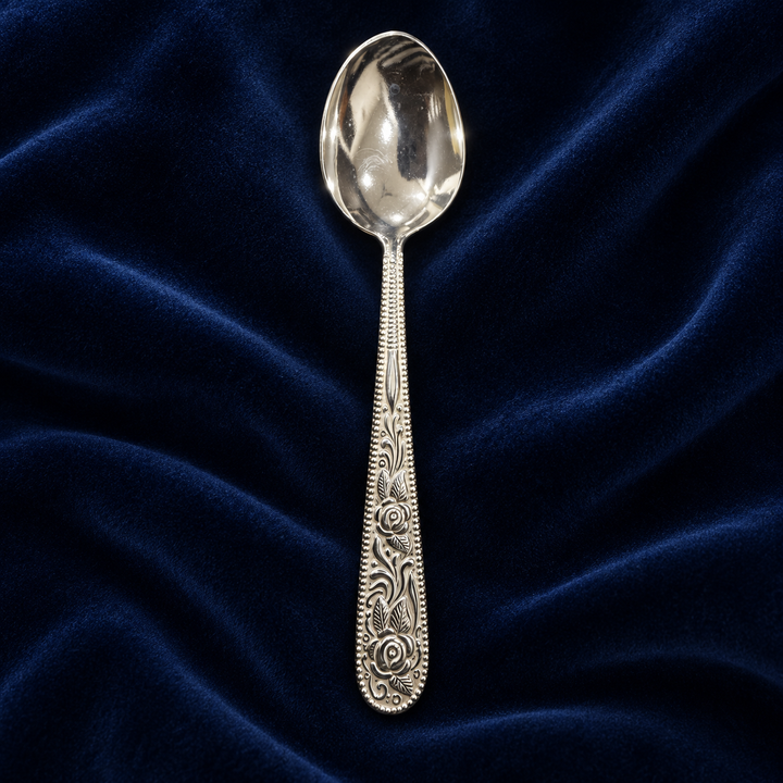 Pure Silver Ornate Spoon - 13 cm - SP011 - Image 2