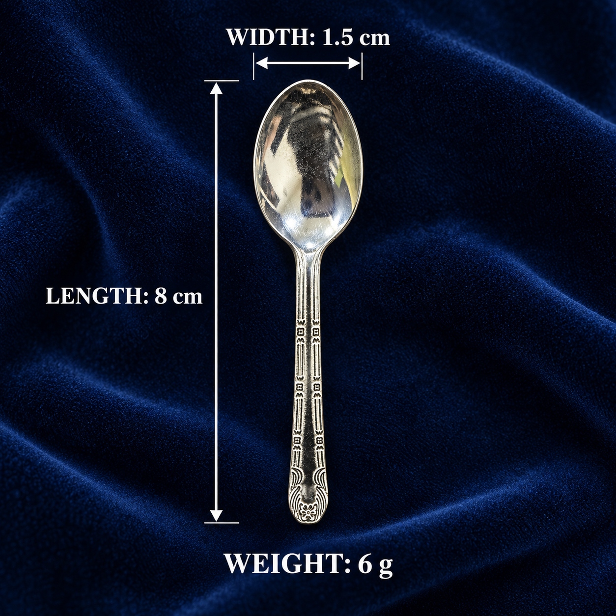 Pure Silver Mini Spoon - 8 cm - Image 3